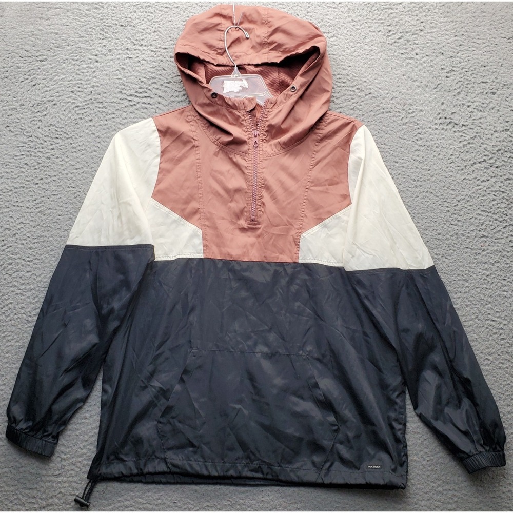 Volcom Packable Windbreaker Jacket Womens S Multi Water Resistant Quarter Zip